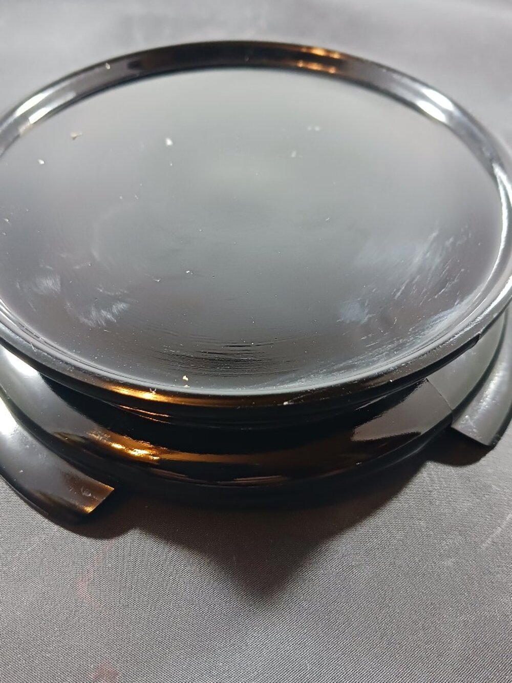 Art Deco Vintage Black Amethyst Glass Display Vase Stand Base